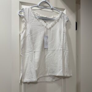 Gilli Women's White Frayed Edge Tank Top